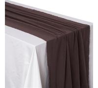 Camino de mesa de boda de gasa de algodón, servilletas de comedor con textura de rebabas for regalo, decoración de mesa de cocina, caminos de mesa(Brown)