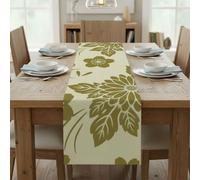 Camino de mesa de comedor y manteles individuales tipo lino, camino de mesa para comedor, camino de casa de campo para impresión redonda, camino de café, cena, fiesta, vacaciones (46 x 183 cm)