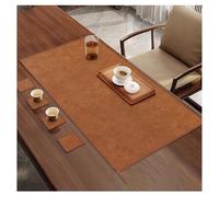 Camino de mesa de cuero, impermeable y resistente al aceite, fácil de limpiar, resistente a los arañazos y al desgaste, adecuado for sala de estar, cocina, etc.(Light brown,90x180cm/35.4x70.9in)