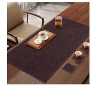 Camino de mesa de cuero, impermeable y resistente al aceite, fácil de limpiar, resistente a los arañazos y al desgaste, adecuado for sala de estar, cocina, etc.(Dark coffee,90x180cm/35.4x70.9in)