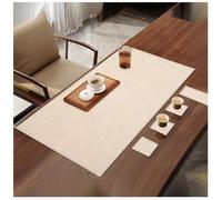 Camino de mesa de cuero, impermeable y resistente al aceite, fácil de limpiar, resistente a los arañazos y al desgaste, adecuado for sala de estar, cocina, etc.(Milk color,90x180cm/35.4x70.9in)