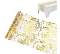 Camino de mesa de cumpleaños, rollo de camino de mesa, decoración de cumpleaños, camino de mesa de boda, decoración para niñas, jóvenes, fiestas, aniversarios, bodas, cumpleaños (dorado)