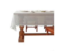 Camino de mesa de encaje de algodón hecho a mano, mantel rectangular de ganchillo, mantel de comedor, decoración del hogar, manteles, color blanco, varios tamaños (A140 x 200 cm)