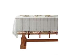 Camino de mesa de encaje de algodón hecho a mano, mantel rectangular de ganchillo, mantel de comedor, decoración del hogar, manteles, color blanco, varios tamaños (140 x 100 cm)