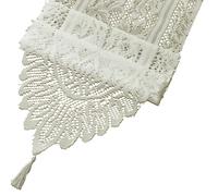 Camino de mesa de encaje exquisitamente bordado con borlas para elevar cualquier comedor o evento mantel con borlas