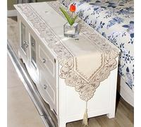 Camino de mesa de encaje floral bordado, tela de gasa translúcida para decoración del hogar, fiesta de boda, decoración del hogar, fibra de poliéster, 40 x 150 cm (40 x 246 cm 2#)