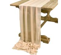 Camino de mesa de gasa blanca for bodas, decoración de mesa de pastel for fiestas navideñas, cumpleaños y otras celebraciones.(Light gold,70x430cm)