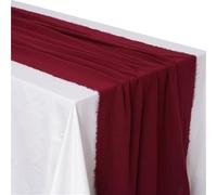 Camino de mesa de gasa de algodón, servilletas texturizadas for decoración de mesas en bodas, fiestas navideñas y comedores.(Wine red)