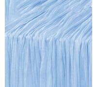 Camino de mesa de gasa de Pascua de 35 x 120 pulgadas, bohemio, rústico, de poliéster, marrón claro, azul claro, rosa nuevo para boda, baby shower, vacaciones, decoración de mesa de comedor (azul