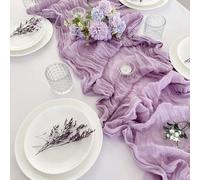 Camino de mesa de gasa, mantel de gasa for mesa de comedor, bodas, fiestas, banquetes navideños, arcos, decoración de tartas(Purpur)