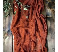 Camino de mesa de gasa, mantel de gasa for mesa de comedor, bodas, fiestas, banquetes navideños, arcos, decoración de tartas(Rust)