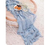 Camino de mesa de gasa, mantel de gasa for mesa de comedor, bodas, fiestas, banquetes navideños, arcos, decoración de tartas(Grey Blue)
