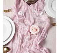 Camino de mesa de gasa, mantel de gasa for mesa de comedor, bodas, fiestas, banquetes navideños, arcos, decoración de tartas(Pink)