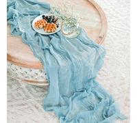 Camino de mesa de gasa, mantel semitransparente de color óxido for cenas, bodas, banquetes navideños, arcos y decoración de tartas.(Sky blue)