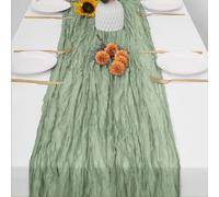 Camino de mesa de gasa rústica for bodas, despedidas de soltera, fiestas, decoración del hogar(Sage Green)