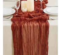 Camino de mesa de gasa rústica for bodas, despedidas de soltera, fiestas, decoración del hogar(Terracotta)