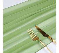 Camino de mesa de gasa semitransparente, ideal for decoración de mesas en cenas, bodas, fiestas, banquetes navideños, arcos y pasteles.(Green)