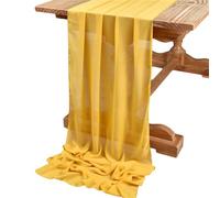 Camino de Mesa de Gasa White Chiffon Table Runner Wedding Decoration Birthday Party Christmas Thanksgiving Halloween Events(Ginger,30X300cm)