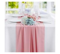 Camino de Mesa de Gasa White Chiffon Table Runner Wedding Decoration Birthday Party Christmas Thanksgiving Halloween Events(Pink,30X180cm)