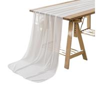 Camino de Mesa de Gasa White Chiffon Table Runner Wedding Decoration Birthday Party Christmas Thanksgiving Halloween Events(White,30X180cm)