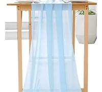 Camino de Mesa de Gasa White Chiffon Table Runner Wedding Decoration Birthday Party Christmas Thanksgiving Halloween Events(Sky Blue,30X180cm)