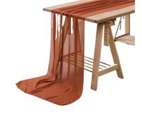 Camino de Mesa de Gasa White Chiffon Table Runner Wedding Decoration Birthday Party Christmas Thanksgiving Halloween Events(Rust,30X300cm)