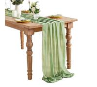 Camino de Mesa de Gasa White Chiffon Table Runner Wedding Decoration Birthday Party Christmas Thanksgiving Halloween Events(Light Green,30X180cm)