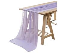Camino de Mesa de Gasa White Chiffon Table Runner Wedding Decoration Birthday Party Christmas Thanksgiving Halloween Events(Light Purple,30X180cm)