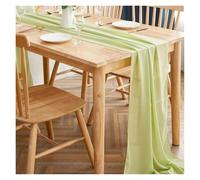 Camino de Mesa de Gasa White Chiffon Table Runner Wedding Decoration Birthday Party Christmas Thanksgiving Halloween Events(Pea-Green,30X180cm)