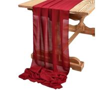 Camino de Mesa de Gasa White Chiffon Table Runner Wedding Decoration Birthday Party Christmas Thanksgiving Halloween Events(Wine Red,30X300cm)