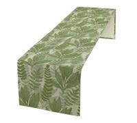 Camino de mesa de hojas de eucalipto, camino de mesa vintage con estampado de plantas verdes en acuarela para cocina, mesa de comedor, decoración del hogar, fiesta, 13 x 120 pulgadas