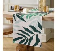 Camino de Mesa de Hojas Verde Mantel de Mesa Mantel Decorativo Camino de Mesa Poliéster Camino de Mesa Moderno Caminos de Mesa para Decoración de Mesa Sala de Estar Picnics Festival 40x140cm