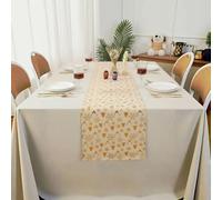 Camino de Mesa de Navidad, decoración de Mesa de Navidad, árbol de Navidad, Terciopelo con Sello Dorado, Reversible, Lavable, Blanco