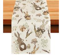 Camino de Mesa de Pascua Conejo, Conejo de Pascua Mantel, 33 x 183cm Mantel de Pascua Mantel de Feliz, Camino de Mesa Primavera, para Decoración de Mesa de Cocina de Primavera, Decoración de Fiestas