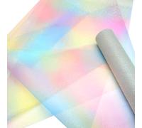 Camino de Mesa de Tul arcoíris con Purpurina, 30cm x 9,14m Cinta de Tul Degradado para Tutu Wedding Party Decoraciones Artesanías Rollos de Tul Tela