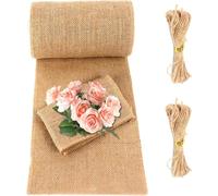 Camino de Mesa de Yute, 10 m x 30 cm, Cinta de Yute, Rollo de Yute, Tela de Yute Natural, para decoración de Mesa de Boda, comunión y Bautismo, Resistente y Respetuoso con el Medio Ambiente
