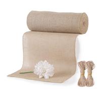 Camino de mesa de yute de 30 cm x 10 m, 100 % natural, se puede cortar con 20 m de cuerda de yute para mesa, decoración de bodas, fiestas de granja, comunión, decoración rústica, bricolaje