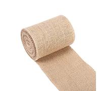 Camino de Mesa de Yute de arpillera Vintage, Rollo de arpillera de Yute Borde Cosido decoración de Mesa de Boda para Fiesta de Boda de Navidad(10cm*5m)