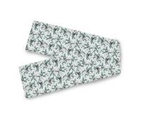 Camino de mesa decorativo bohemio dibujado a mano con diseño de flores de lirio de color menta, 13 x 70 pulgadas, decoración de baby shower, decoración verde reutilizable para comedor de 70 pulgadas