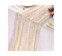 Camino de Mesa Dorado, Gasa Transparente con Lentejuelas y Purpurina metálica, Centro for decoración Fiestas para Fiestas Y Decoraciones De Mesa(70x180cm)