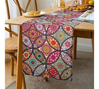 Camino de Mesa Estilo Bohemio Moderno Camino de Mesa Ropa para Comedor Mesa Purple Rústico Viejo Tapete Runner para Salón Cocina Mesa Fiesta Boda Rojo Camino de Mesa 33 x 183 cm Suministros de Fiesta