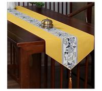 Camino de mesa Estilo chino que interpreta la estética oriental, destacando la belleza de China, la primera opción for la decoración del hogar.(Yellow,33x180cm/13.0x70.9in)