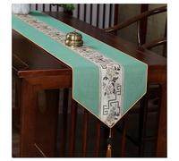 Camino de mesa Estilo chino que interpreta la estética oriental, destacando la belleza de China, la primera opción for la decoración del hogar.(Green,33x180cm/13.0x70.9in)