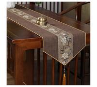 Camino de mesa Estilo chino que interpreta la estética oriental, destacando la belleza de China, la primera opción for la decoración del hogar.(Brown,33x180cm/13.0x70.9in)