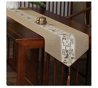 Camino de mesa Estilo chino que interpreta la estética oriental, destacando la belleza de China, la primera opción for la decoración del hogar.(Linen color,33x180cm/13.0x70.9in)