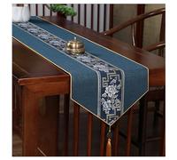Camino de mesa Estilo chino que interpreta la estética oriental, destacando la belleza de China, la primera opción for la decoración del hogar.(Dark blue,33x180cm/13.0x70.9in)