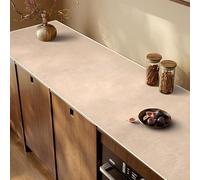 Camino de mesa extralargo de cuero blanco de 60 cm de ancho, funda decorativa impermeable resistente al calor para tocador y soporte de TV, perfecto para uso en exteriores (60 x 400 cm)