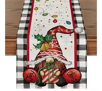 Camino de mesa festivo a cuadros para Navidad, perfecto para mesas, chimeneas y más (E)