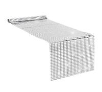 Camino de Mesa Fiesta Disco 30 × 180 cm Mantel Plateado con Lentejuelas Brillantes Disco Table Runner Decoración Discotequera Retro de los Años 70 y 80 para Fiesta de Cumpleaños Boda
