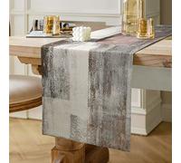 Camino de Mesa Gris Elegante Decoración de Mesa Vintage Casa de Campo Espesar Lino de Arpillera de Doble Capa para Mesa de Café, Fiestas, Bodas, Cenas de Eventos Antideslizantes 40 x 140 cm